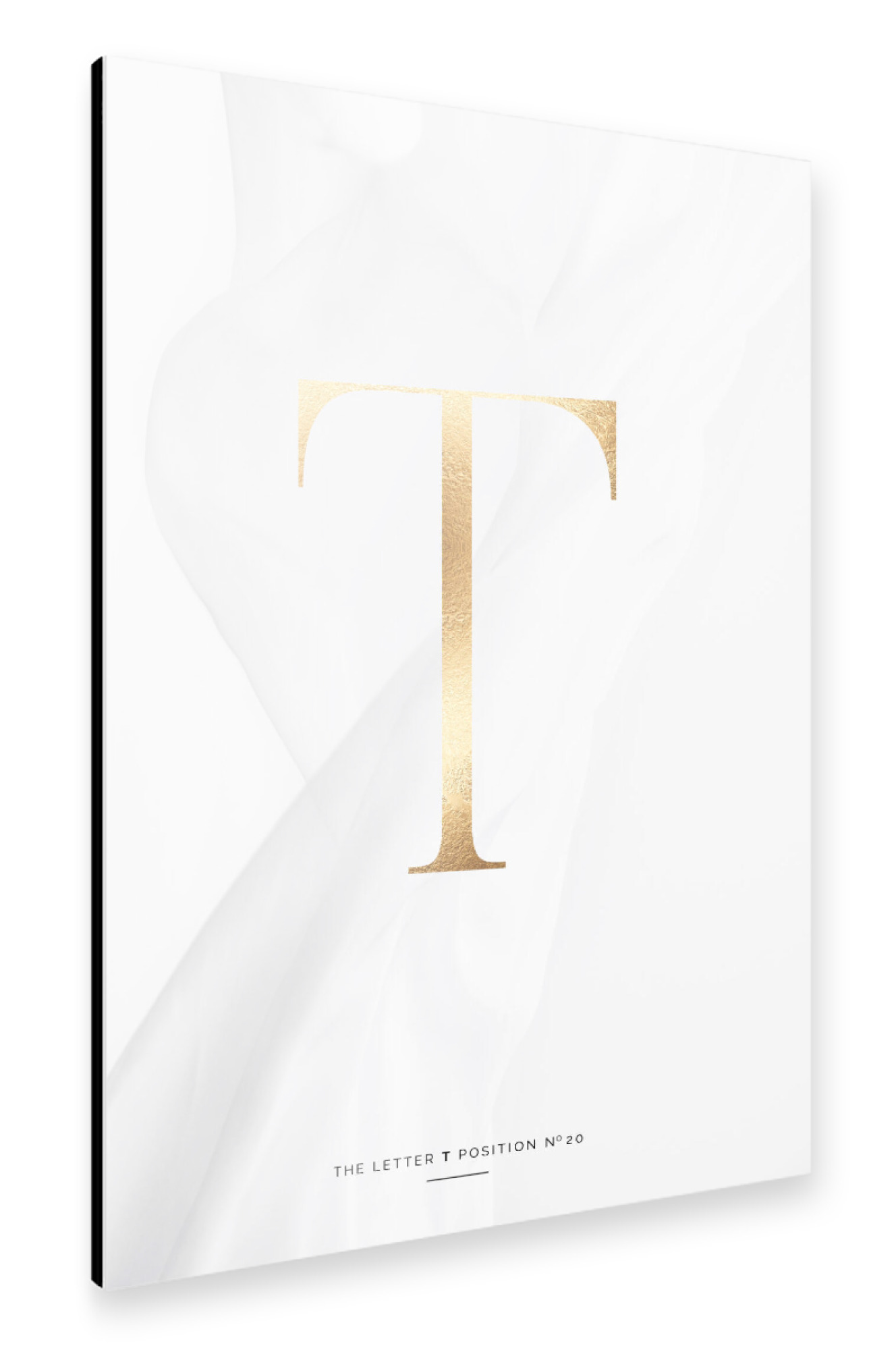 Alu-Dibond "GOLD LETTER COLLECTION | T" 30x20 cm artboxONE