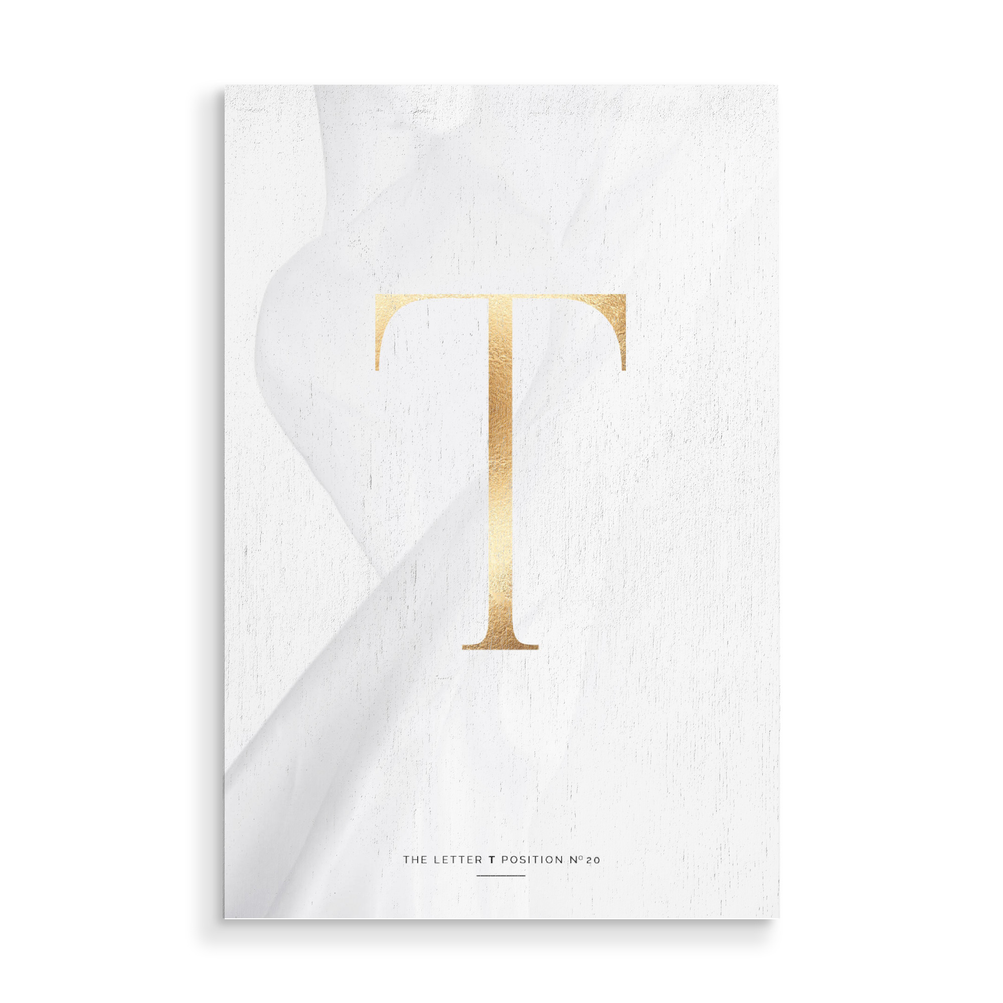 Holzbild "GOLD LETTER COLLECTION | T" artboxONE - Schwarzweiß,Buchstaben,Buchstaben / T
