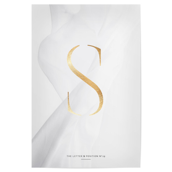 Poster 30x20 cm "GOLD LETTER COLLECTION | S" artboxONE - Schwarzweiß,Buchstaben,Buchstaben / S