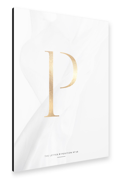 Alu-Dibond "GOLD LETTER COLLECTION | P" 30x20 cm artboxONE