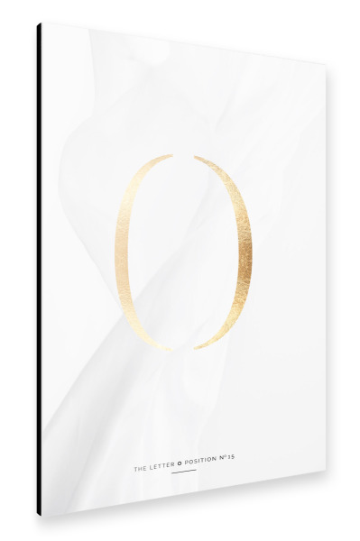 Alu-Dibond "GOLD LETTER COLLECTION | O" 30x20 cm artboxONE