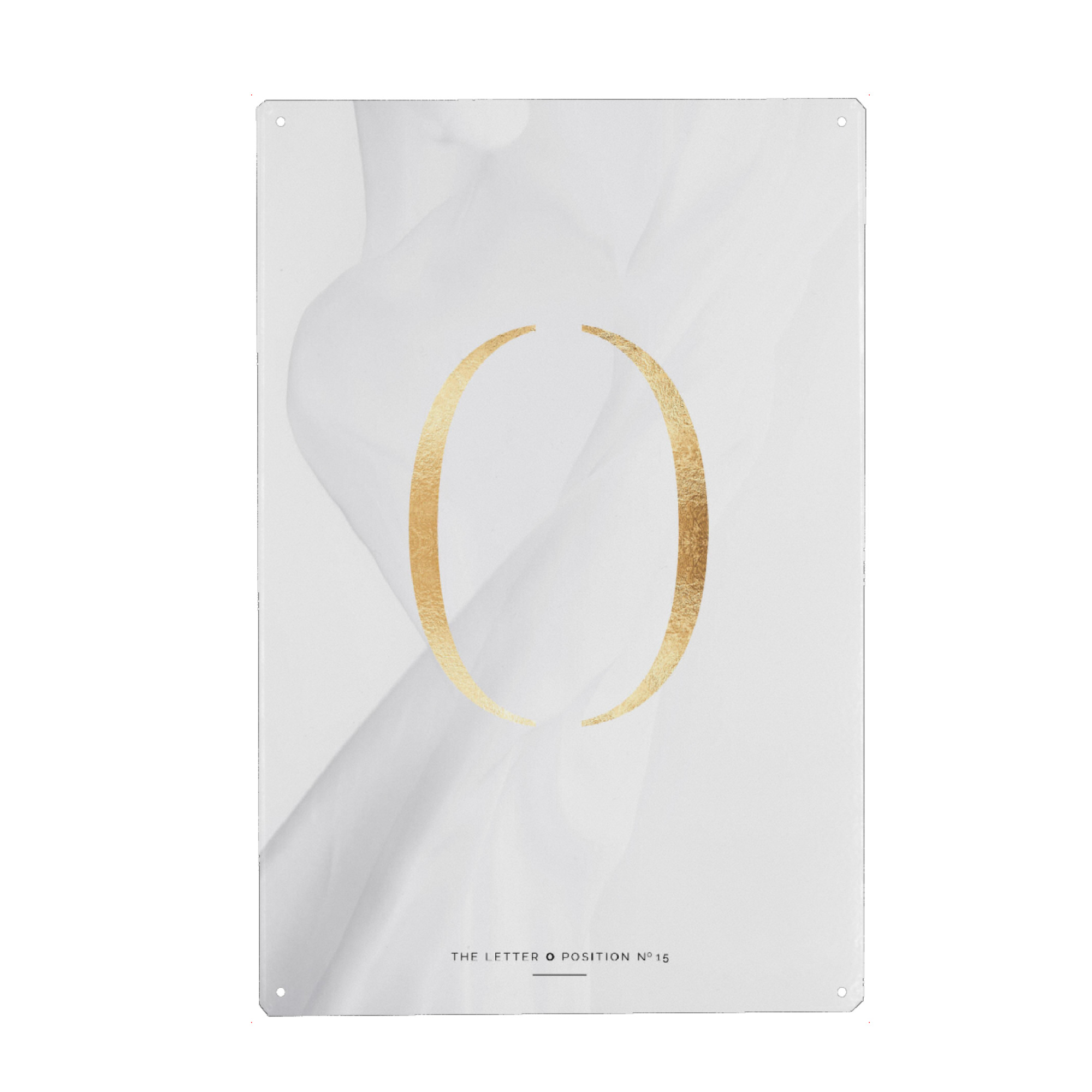 Holzbild "GOLD LETTER COLLECTION | O" artboxONE - Schwarzweiß,Buchstaben,Buchstaben / O