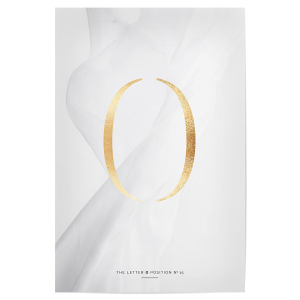 Poster 30x20 cm "GOLD LETTER COLLECTION | O" artboxONE - Schwarzweiß,Buchstaben,Buchstaben / O