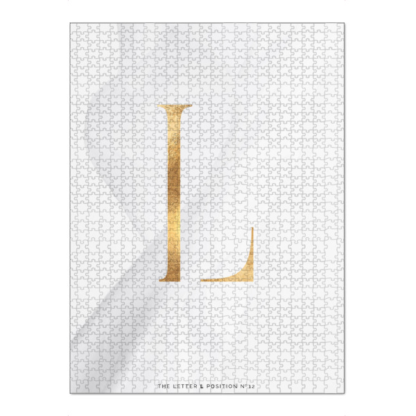 Puzzle Ravensburger "GOLD LETTER COLLECTION | L" artboxONE - Schwarzweiß,Buchstaben,Buchstaben / L
