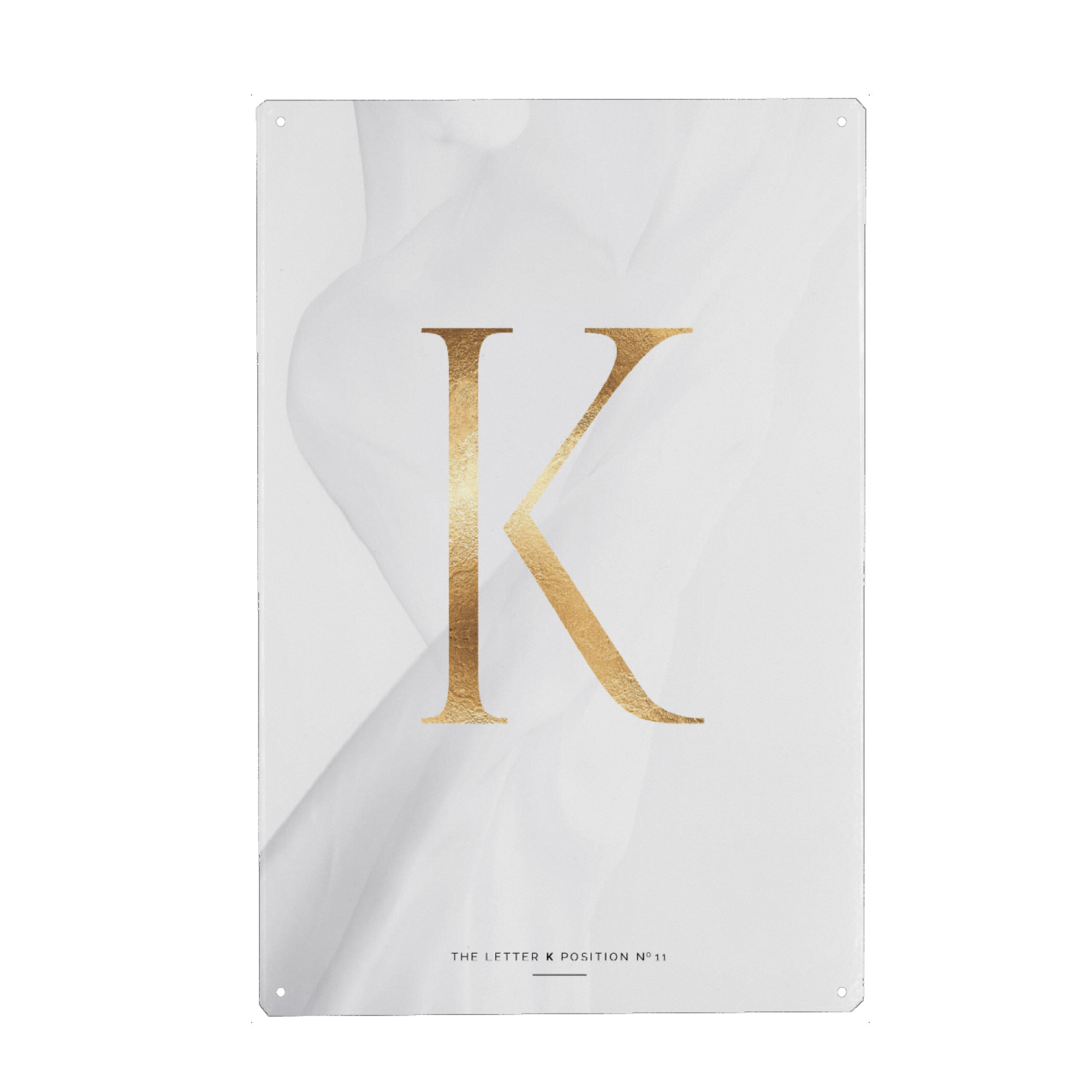 Holzbild "GOLD LETTER COLLECTION | K" artboxONE - Schwarzweiß,Buchstaben,Buchstaben / K
