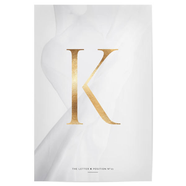 Poster "GOLD LETTER COLLECTION | K" artboxONE - Schwarzweiß,Buchstaben,Buchstaben / K