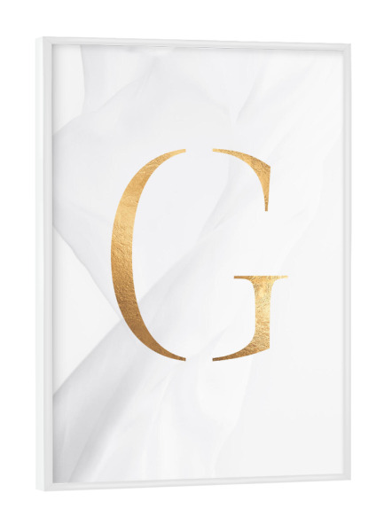 Poster mit weißem Rahmen "GOLD LETTER COLLECTION | G" artboxONE - Schwarzweiß,Buchstaben,Buchstaben / G