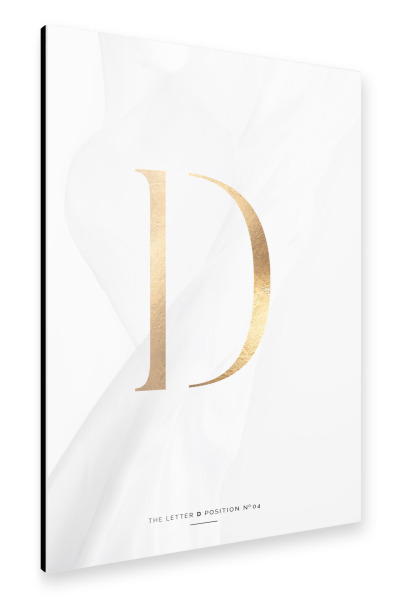 Alu-Dibond "GOLD LETTER COLLECTION | D" 30x20 cm artboxONE