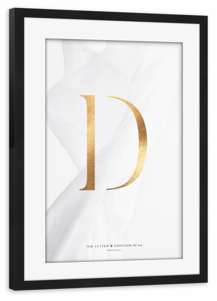 Poster mit Rahmen schwarz "GOLD LETTER COLLECTION | D" artboxONE - Schwarzweiß,Buchstaben,Buchstaben / D