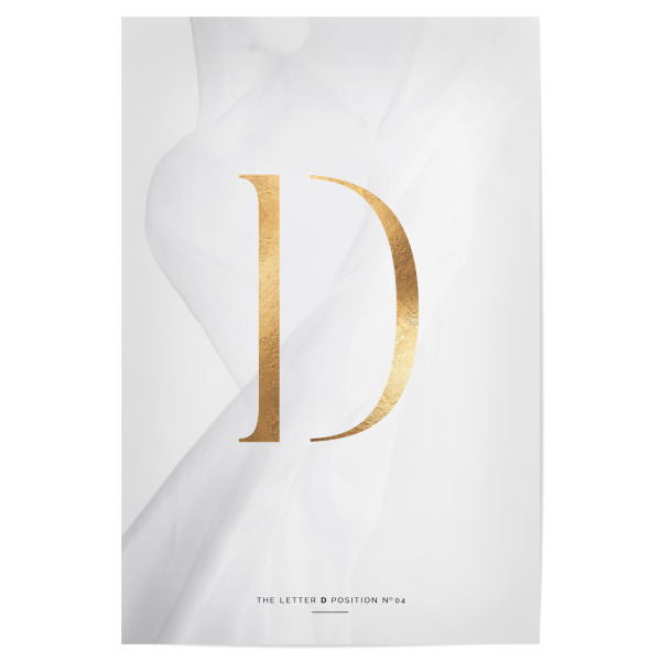 Poster 30x20 cm "GOLD LETTER COLLECTION | D" artboxONE - Schwarzweiß,Buchstaben,Buchstaben / D