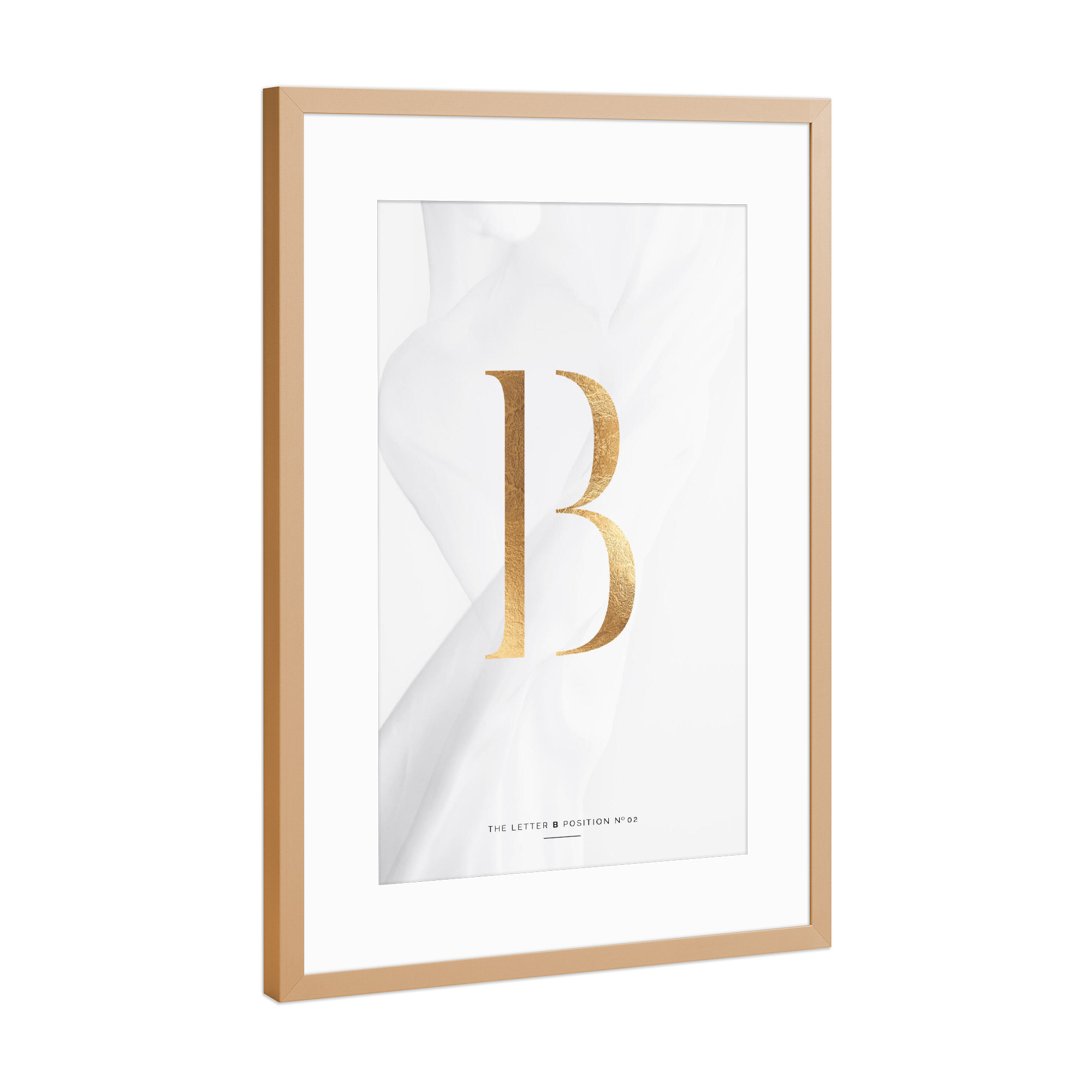 Poster mit Rahmen Kupfer "GOLD LETTER COLLECTION | B" artboxONE - Schwarzweiß,Buchstaben,Buchstaben / B