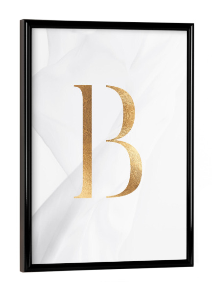 Poster mit schwarzem Rahmen "GOLD LETTER COLLECTION | B" artboxONE - Schwarzweiß,Buchstaben,Buchstaben / B