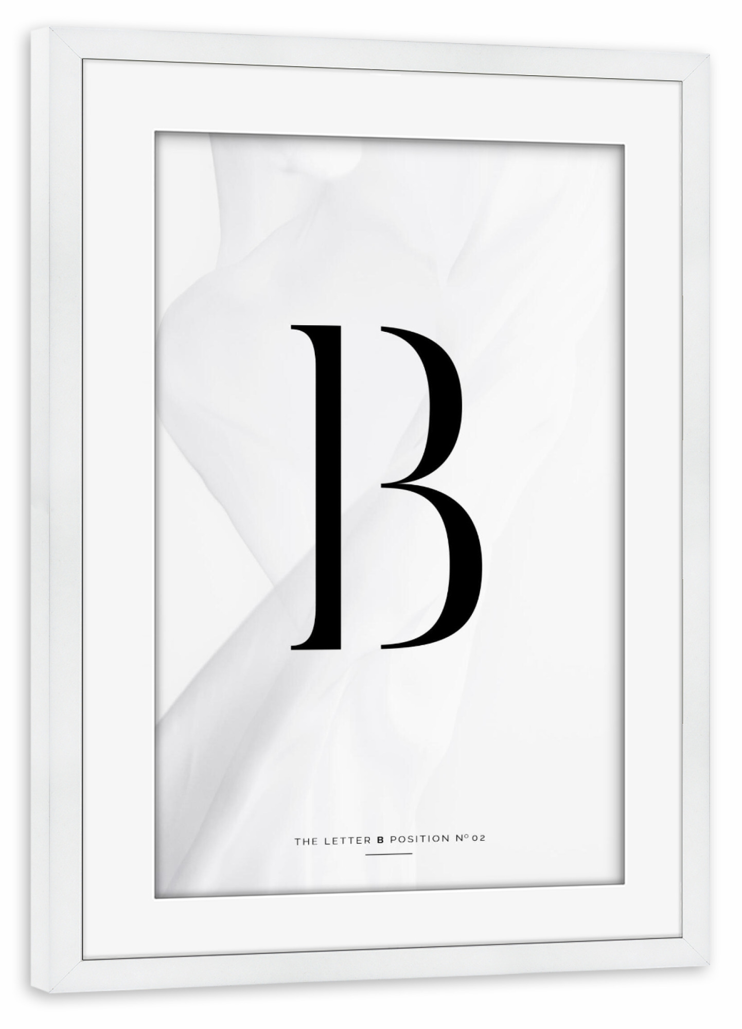 Poster mit Rahmen weiß "LETTER COLLECTION | B" artboxONE - Schwarzweiß,Buchstaben,Buchstaben / B