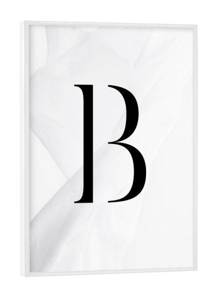 Poster mit weißem Rahmen "LETTER COLLECTION | B" artboxONE - Schwarzweiß,Buchstaben,Buchstaben / B