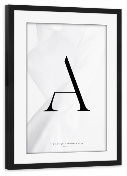 Poster mit Rahmen schwarz "BLACK LETTER COLLECTION | A" artboxONE - Schwarzweiß,Buchstaben,Buchstaben / A