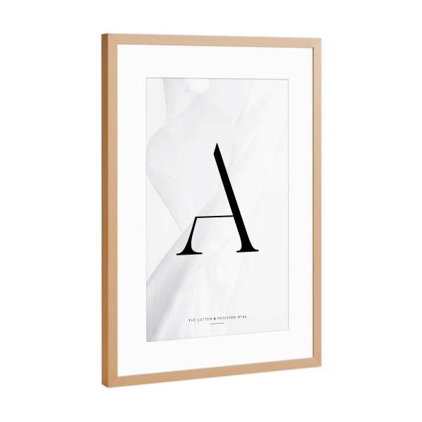 Poster mit Rahmen Kupfer "BLACK LETTER COLLECTION | A" artboxONE - Schwarzweiß,Buchstaben,Buchstaben / A