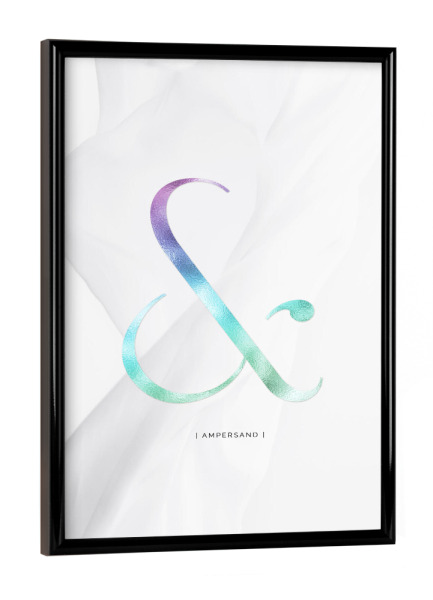Poster mit schwarzem Rahmen "AMPERSAND | RAINBOW" artboxONE - Typografie,Abstrakt,Schwarzweiß