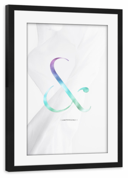 Poster mit Rahmen schwarz "AMPERSAND | RAINBOW" artboxONE - Typografie,Abstrakt,Schwarzweiß