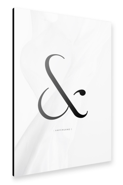 Alu-Dibond "AMPERSAND | BLACK" 30x20 cm artboxONE