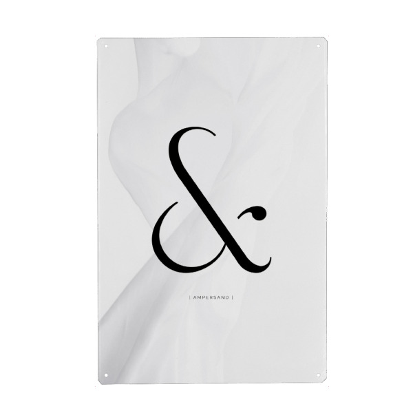 Holzbild "AMPERSAND | BLACK" artboxONE - Typografie,Abstrakt,Schwarzweiß