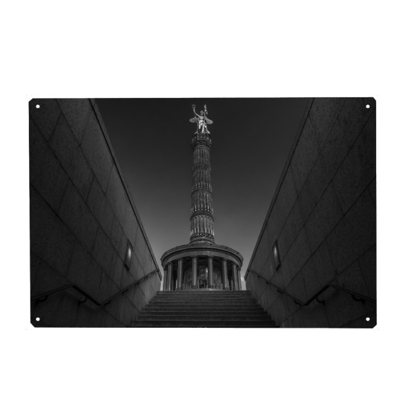 Holzbild "Die Siegessäule" artboxONE - Städte / Berlin,Schwarzweiß
