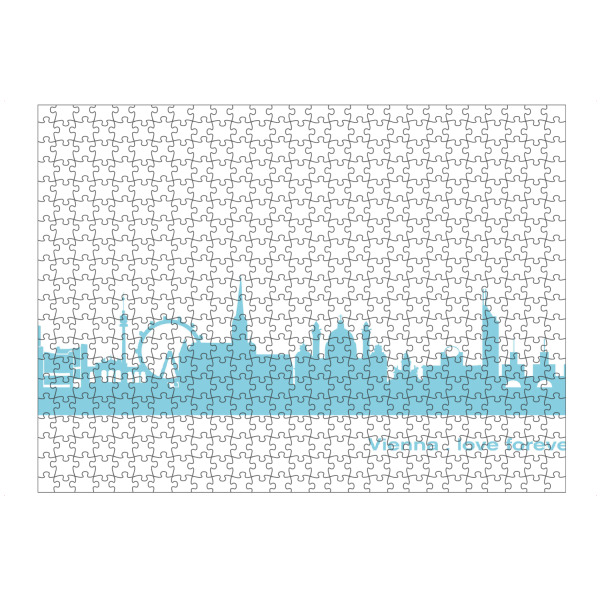 artboxONE Puzzle "WIEN 08 Skyline Pastel-Blue Print monochrome" artboxONE - Abstrakt,Architektur,Städte / Wien