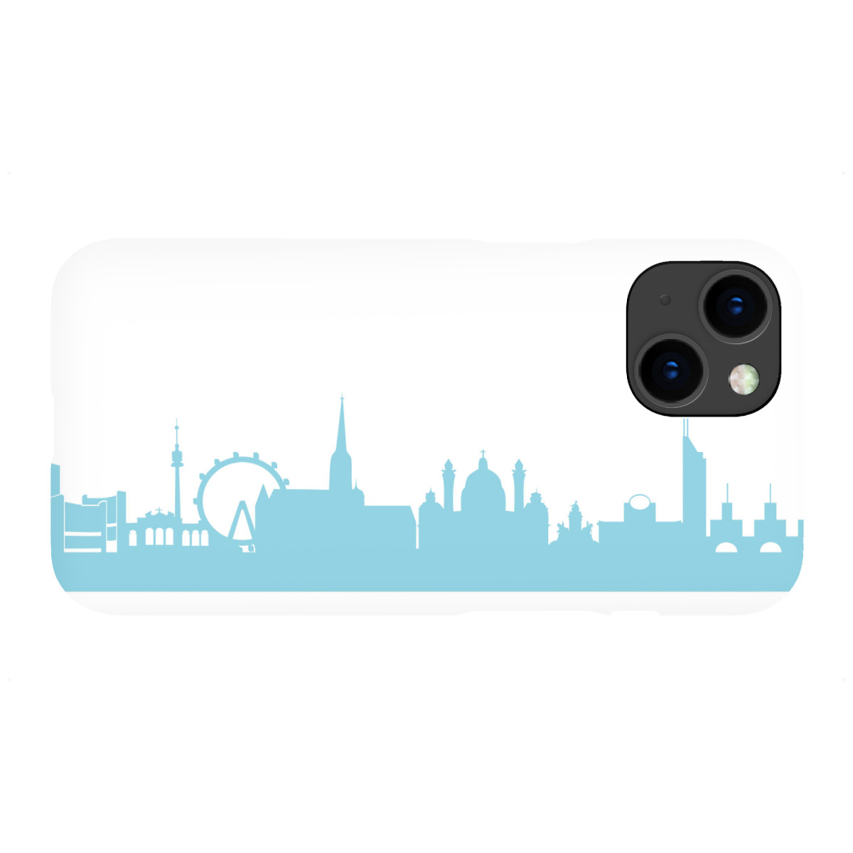 iPhone "WIEN 08 Skyline Pastel-Blue Print monochrome" Premium-Case Handyhülle artboxONE