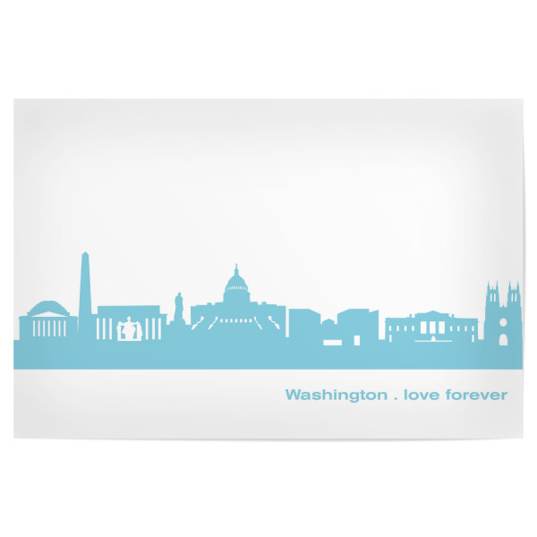 Poster "WASHINGTON 08 Skyline Pastel-Blue Print monochrome" artboxONE - Abstrakt,Architektur,Städte / Washington