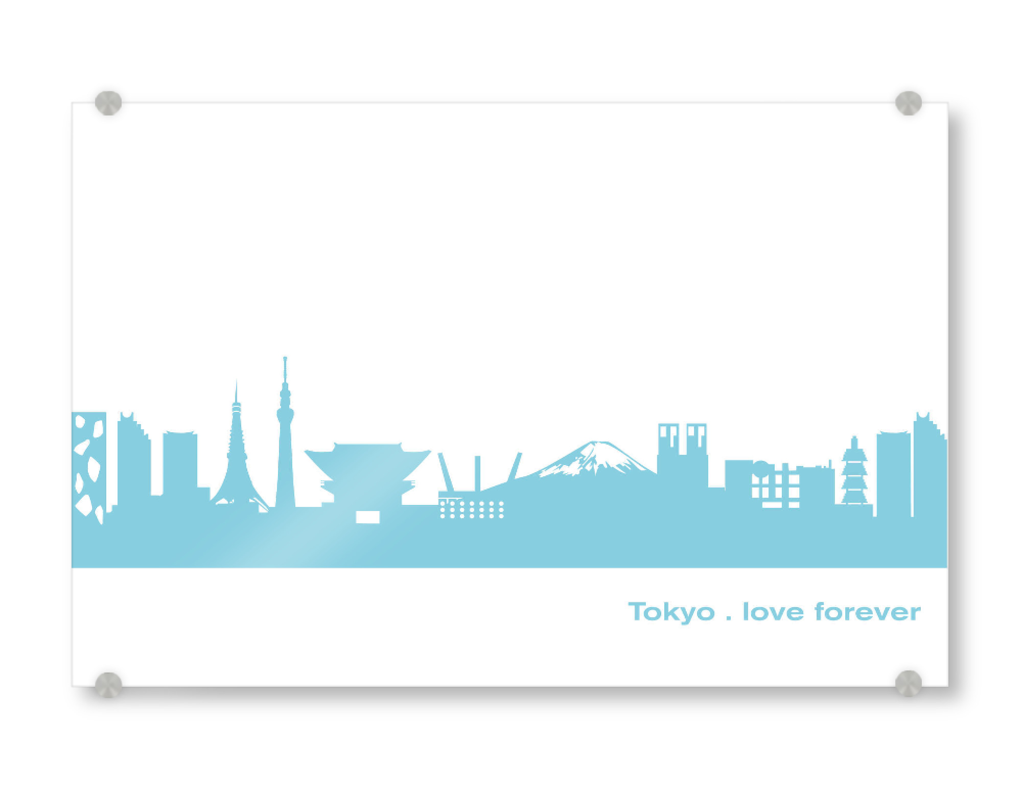 Acrylglasbild "TOKIO 08 Skyline Pastel-Blue Print monochrome" artboxONE - Abstrakt,Architektur,Städte / Tokio