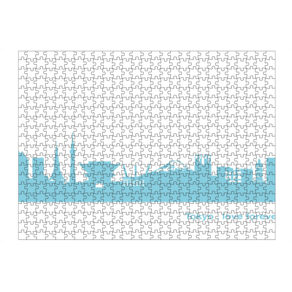 artboxONE Puzzle "TOKIO 08 Skyline Pastel-Blue Print monochrome" artboxONE - Abstrakt,Architektur,Städte / Tokio