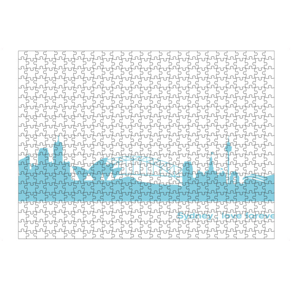 Puzzle Ravensburger "SYDNEY 08 Skyline Pastel-Blue Print monochrome" artboxONE - Abstrakt,Architektur,Städte / Sydney