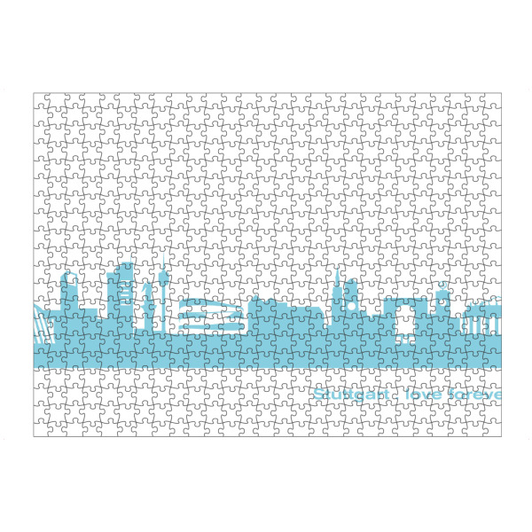 artboxONE Puzzle "STUTTGART 08 Skyline Pastel-Blue Print monochrome" artboxONE - Abstrakt,Architektur,Städte / Stuttgart
