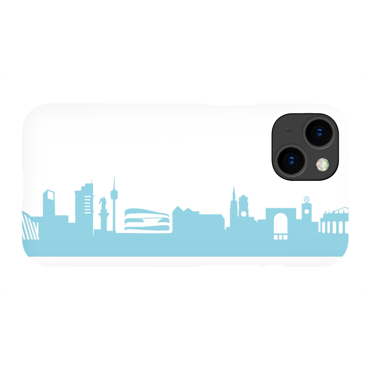 "STUTTGART 08 Skyline Pastel-Blue Print monochrome"für iPhone - Premium-Case Handyhülle artboxONE