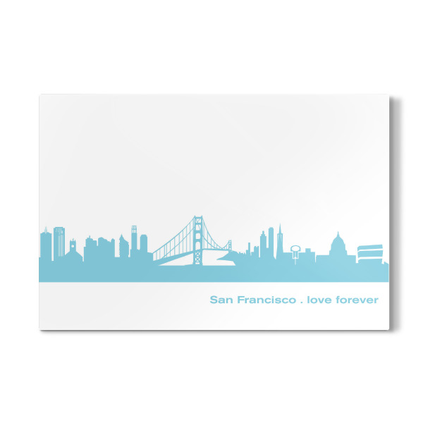 Galerie-Print "SAN FRANCISCO 08 Skyline Pastel-Blue Print monochrome" 30x20 cm artboxONE