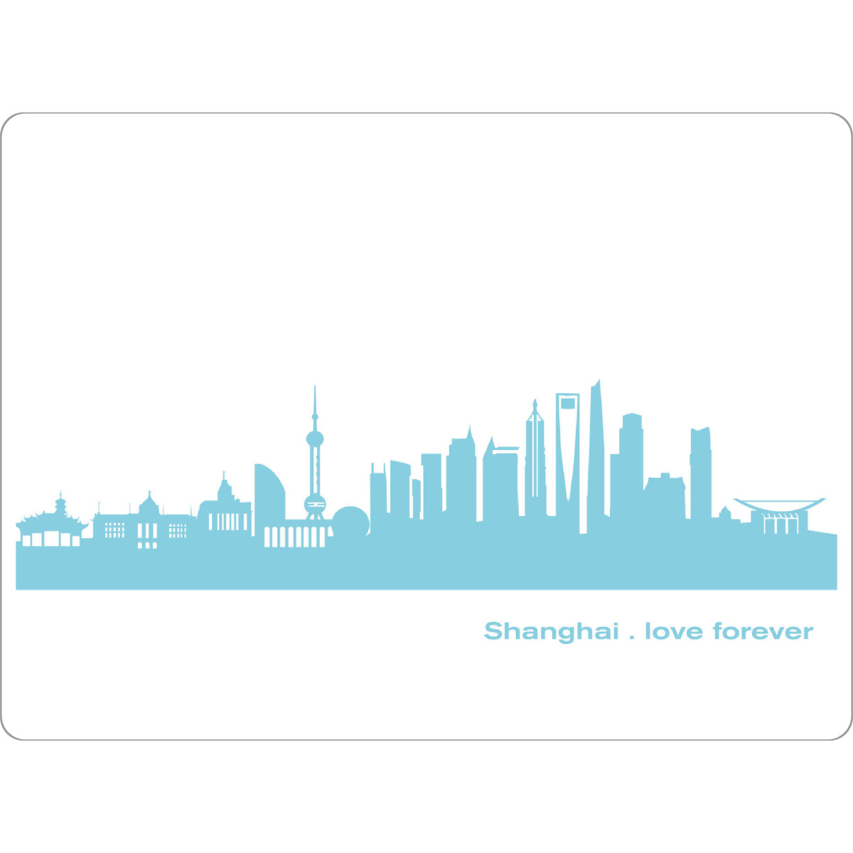 Tischset "SHANGHAI 08 Skyline Pastel-Blue Print monochrome" artboxONE - Städte,Abstrakt,Architektur,Städte / Shanghai