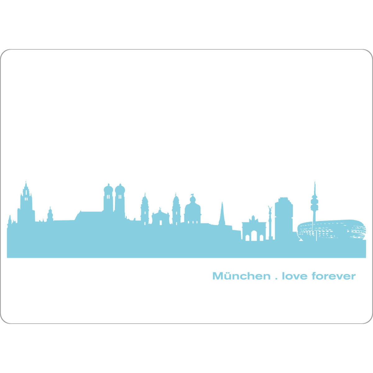 Tischset "MÜNCHEN 08 Skyline Pastel-Blue Print monochrome" artboxONE - Städte / München,Abstrakt,Architektur