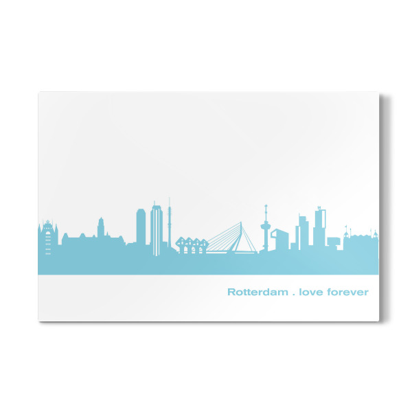 Galerie-Print "ROTTERDAM 08 Skyline Pastel-Blue Print monochrome" 30x20 cm artboxONE