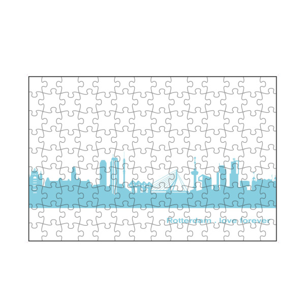artboxONE Puzzle "ROTTERDAM 08 Skyline Pastel-Blue Print monochrome" artboxONE - Städte,Abstrakt,Architektur,Städte / Weitere