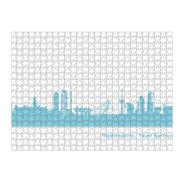 artboxONE Puzzle "ROTTERDAM 08 Skyline Pastel-Blue Print monochrome" artboxONE - Städte,Abstrakt,Architektur,Städte / Weitere
