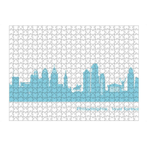 artboxONE Puzzle "PHILADELPHIA 08 Skyline Pastel-Blue Print monochrome" artboxONE - Städte,Abstrakt,Architektur,Städte / Weitere