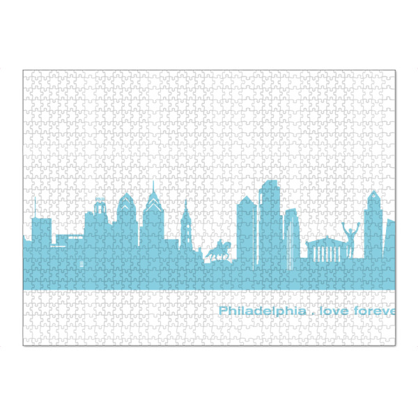 Puzzle Ravensburger "PHILADELPHIA 08 Skyline Pastel-Blue Print monochrome" artboxONE - Städte,Abstrakt,Architektur,Städte / Weitere
