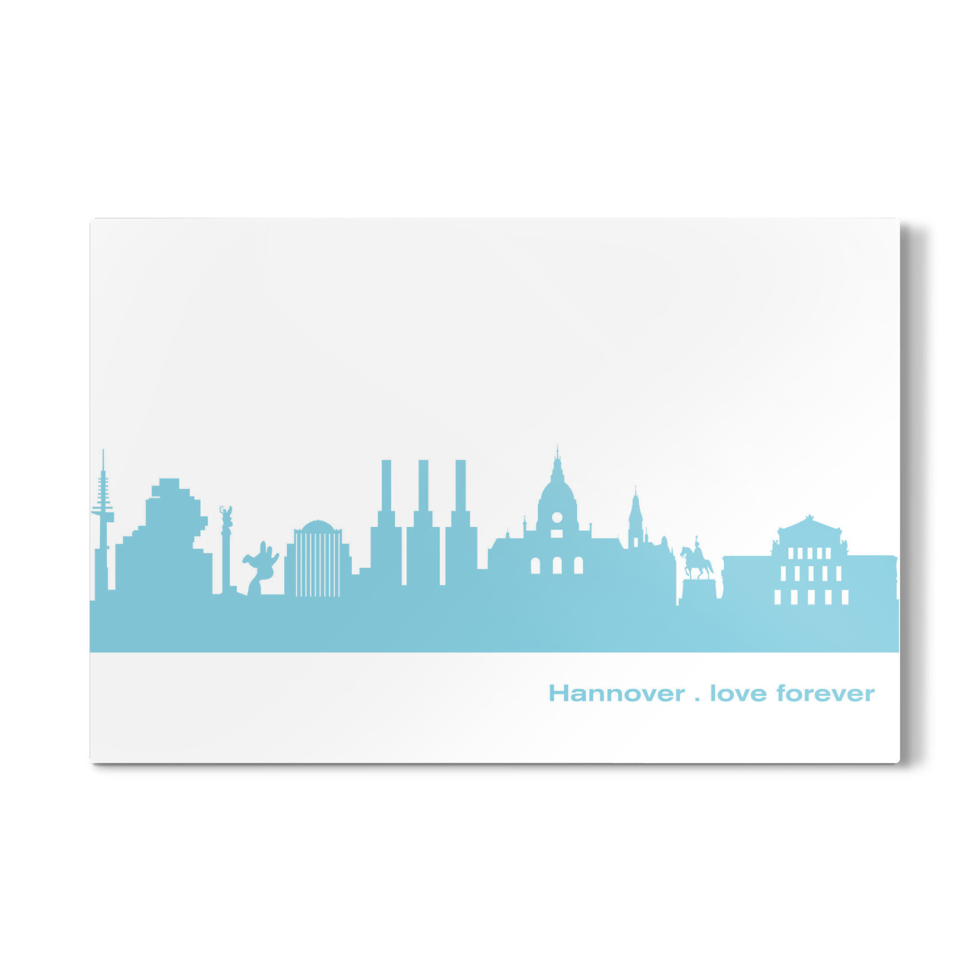 Galerie-Print "HANNOVER 08 Skyline Pastel-Blue Print monochrome" 30x20 cm artboxONE