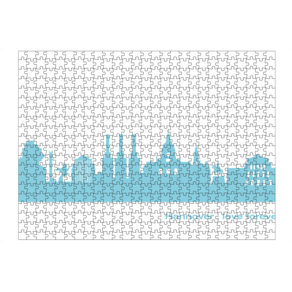 artboxONE Puzzle "HANNOVER 08 Skyline Pastel-Blue Print monochrome" artboxONE - Städte,Abstrakt,Architektur,Städte / Weitere