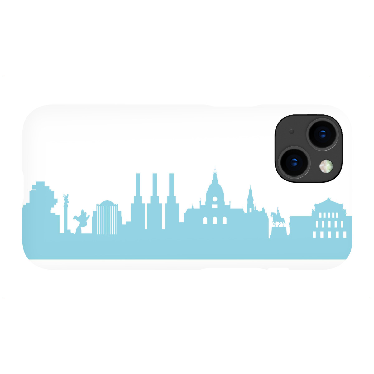 iPhone "HANNOVER 08 Skyline Pastel-Blue Print monochrome" Premium-Case Handyhülle artboxONE