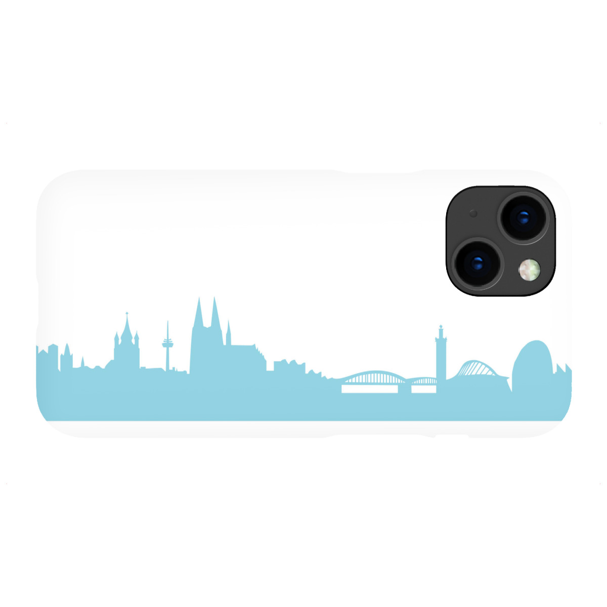 iPhone "KÖLN 08 Skyline Pastel-Blue Print monochrome" Premium-Case Handyhülle artboxONE