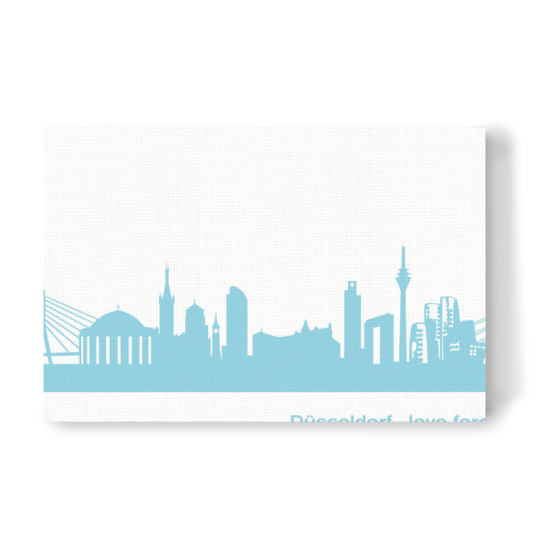 Leinwandbild "DÜSSELDORF 08 Skyline Pastel-Blue Print monochrome" artboxONE - Abstrakt,Architektur,Städte / Düsseldorf