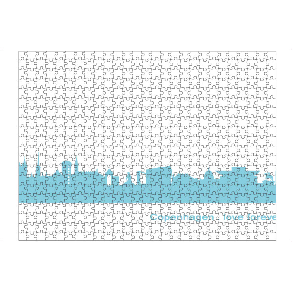 Puzzle Ravensburger "KOPENHAGEN 08 Skyline Pastel-Blue Print monochrome" artboxONE - Städte,Abstrakt,Architektur,Städte / København