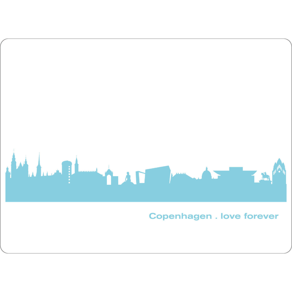 Tischset "KOPENHAGEN 08 Skyline Pastel-Blue Print monochrome" artboxONE - Städte,Abstrakt,Architektur,Städte / København