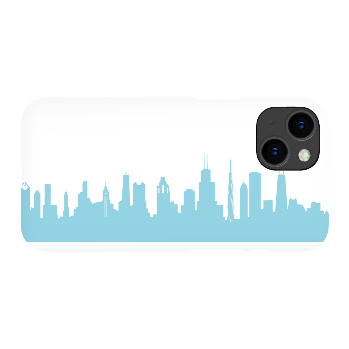 iPhone "CHICAGO 08 Skyline Pastel-Blue Print monochrome" Premium-Case Handyhülle artboxONE