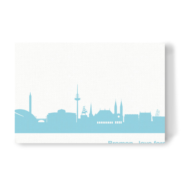 Leinwandbild "BREMEN 08 Skyline Pastel-Blue Print monochrome" artboxONE - Reise,Abstrakt,Architektur,Städte / Weitere